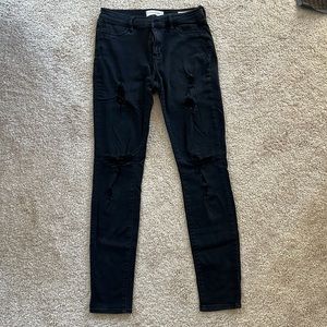 Black, skinny, ripped jeans